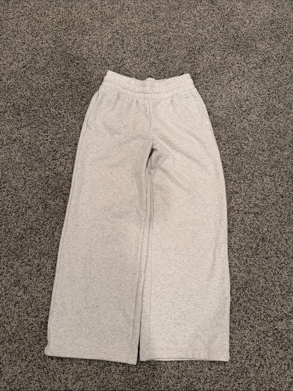 Athleta Girls' Light Gray Wide-Leg Sweatpants